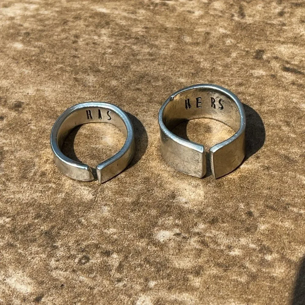 Handmade pewter rings for him/her‎ customize yours